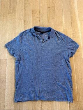 Men's Blue Short-Sleeve Polo Shirt